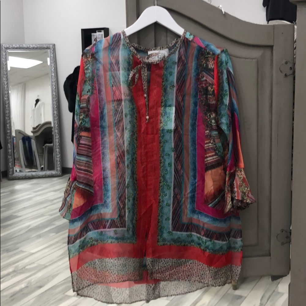 Sheer flowered blouse